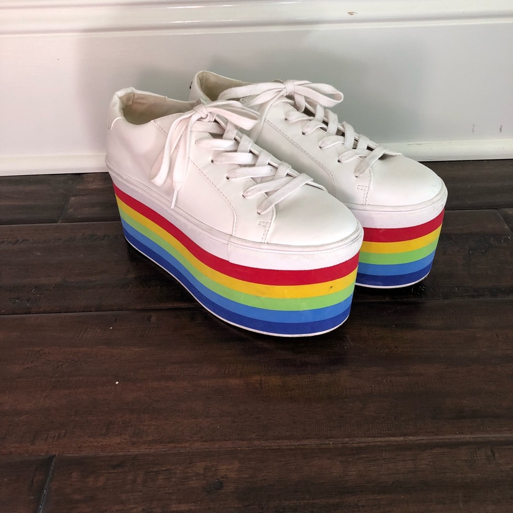 Steve Madden Platform Rainbow Sneakers Size 8